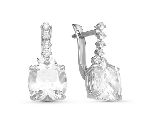 Серебряные серьги с фианитом