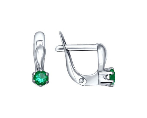 Серебряные серьги с фианитом