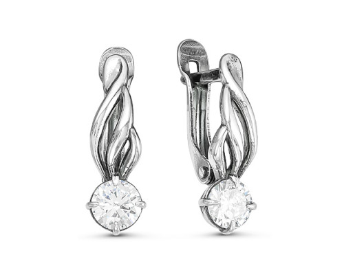 Серебряные серьги с фианитом