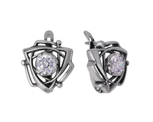 Серебряные серьги с фианитом
