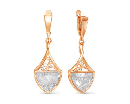 Серебряные серьги с фианитом